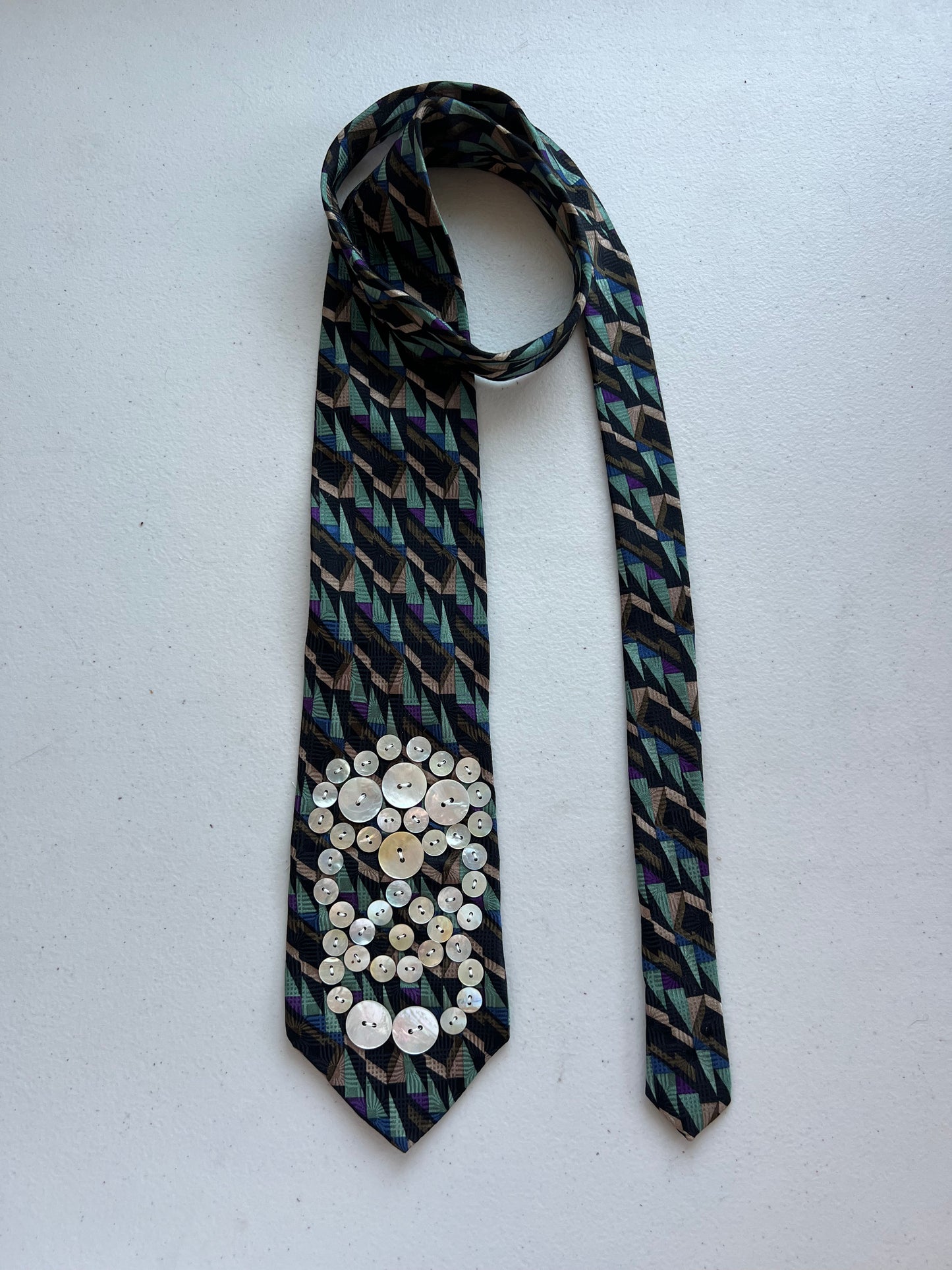 "what are you afraid of?" Upcycled Tie