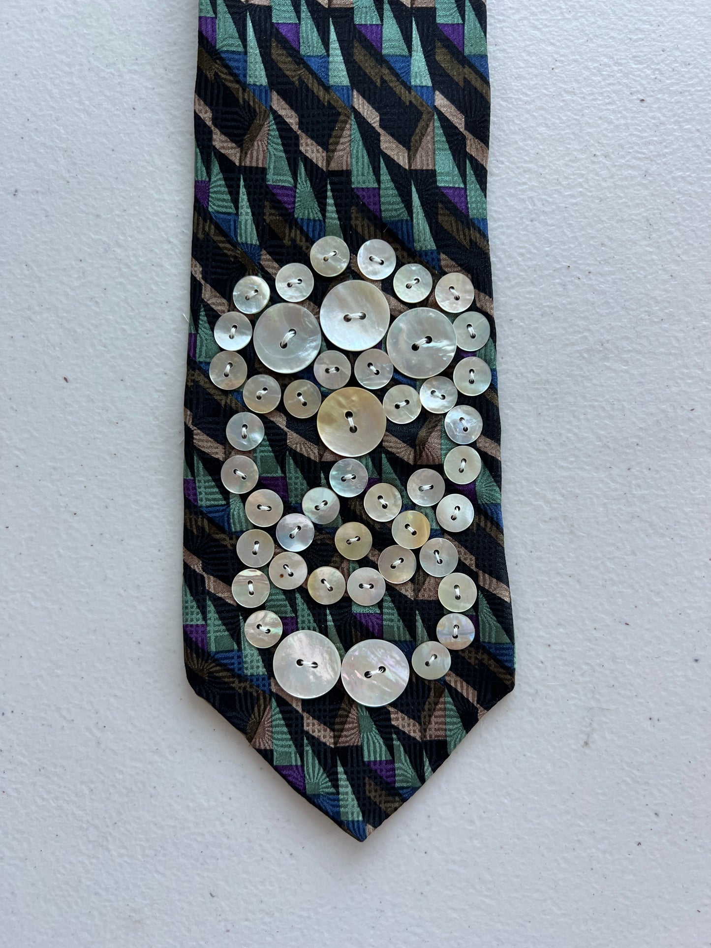"what are you afraid of?" Upcycled Tie