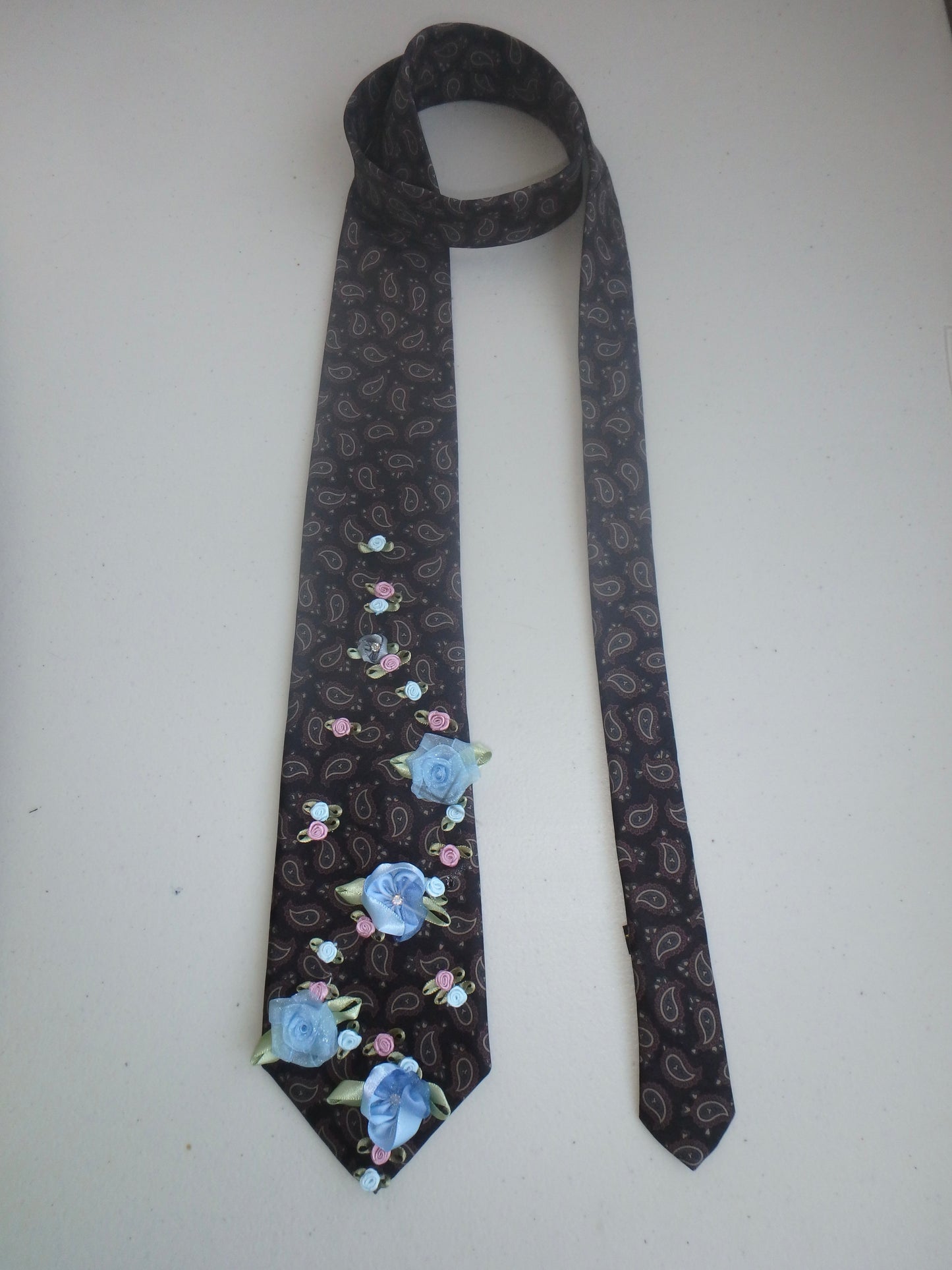 Baby Blue Jay Upcycled Tie