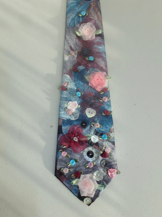 Water Lily Upcycled Tie