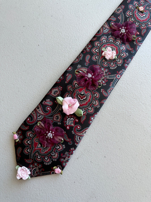 Smells Like Roses Upcycled Tie