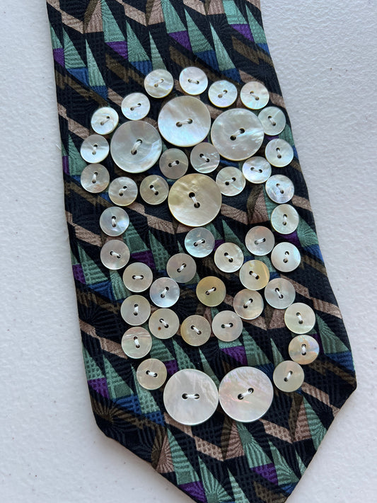 "what are you afraid of?" Upcycled Tie